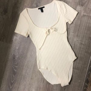 Forever 21 Knit Cream Bodysuit